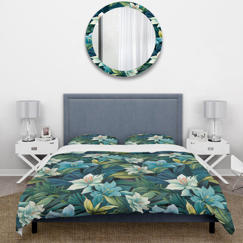Tropic Mirage Ii Tropical Pattern Duvet Cover, King Duvet Cover + 2 King Shams