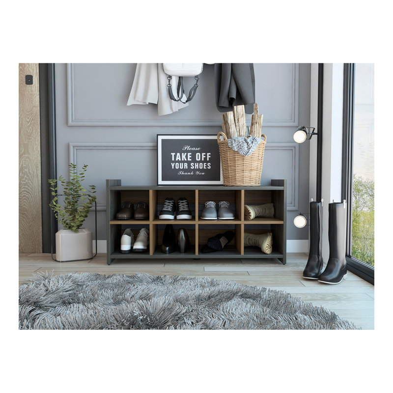 Entryway Storage Unit, Eight Shoe Capacity  -Espresso / Mahogany