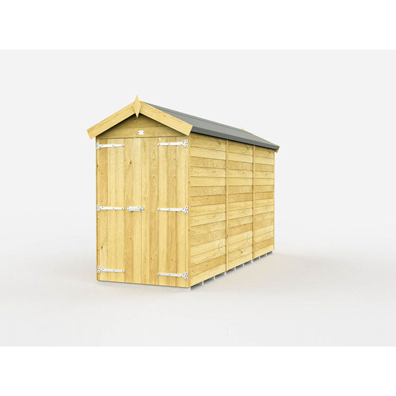4ft x 12ft Apex Shed - Double Door without Windows