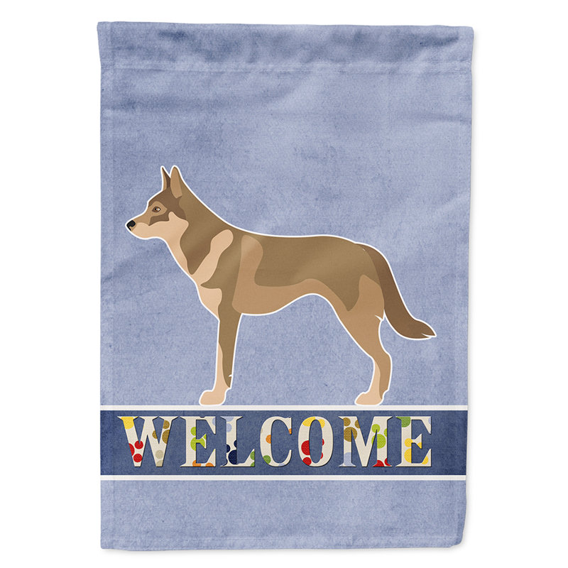 Polyester 2 côtés 40 x 28 po welcome drapeau maison, Chien-loup tchécoslovaque
