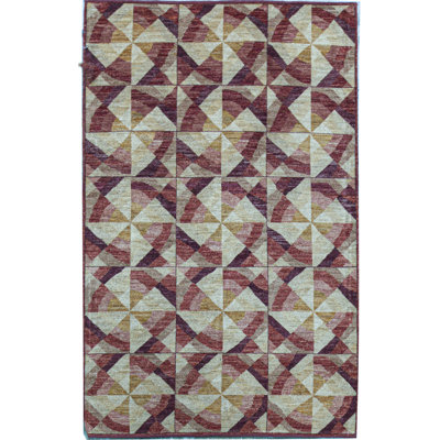 Tapis mauve de haute qualité noué à la main