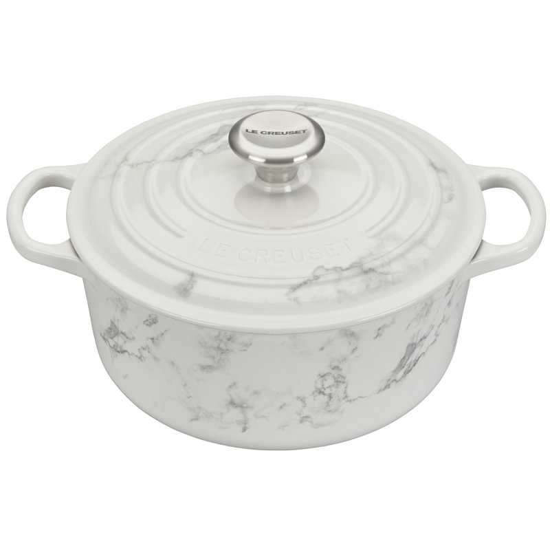 Le Creuset Signature Enameled Cast Iron Marble Collection 4.5 Qt Round Dutch Oven with Lid