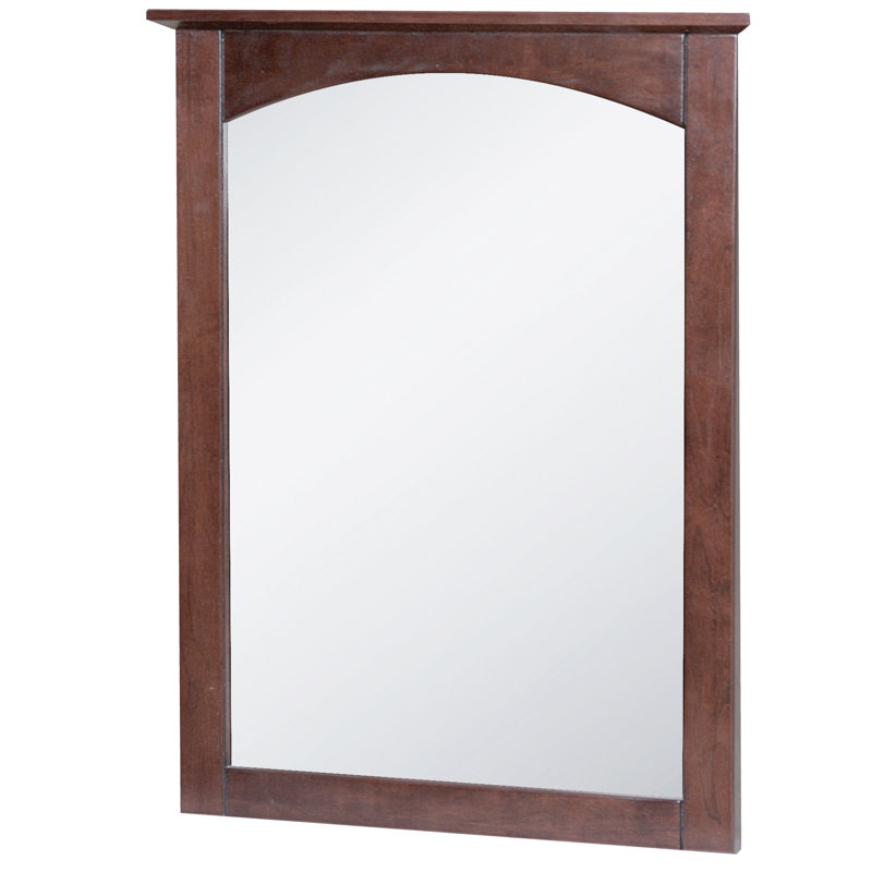 Wood-veneer Wall Mirror, 25", Espresso