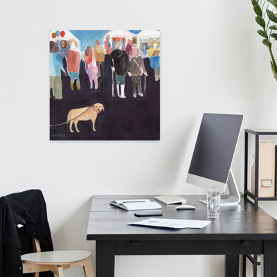 Contemporary Art Colorful Contemporary Dog Wall Art by Janel Bragg - Wrapped Canvas Print