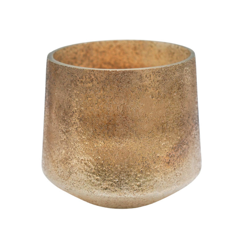 Opulent Metallic Planter Handmade Glass Plant Pot, Gold