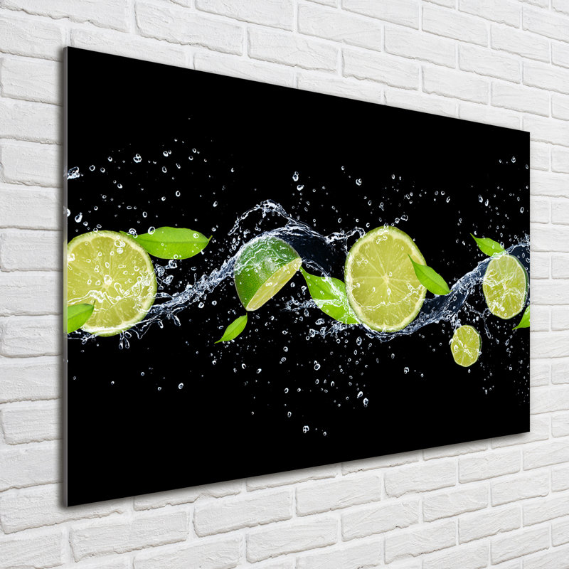 Limes And Water - No Frame Print on Glass