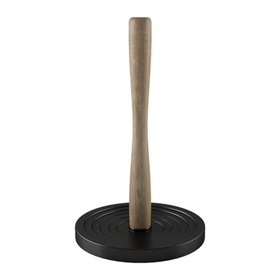 Porte-essuie-tout en bois avec base noire