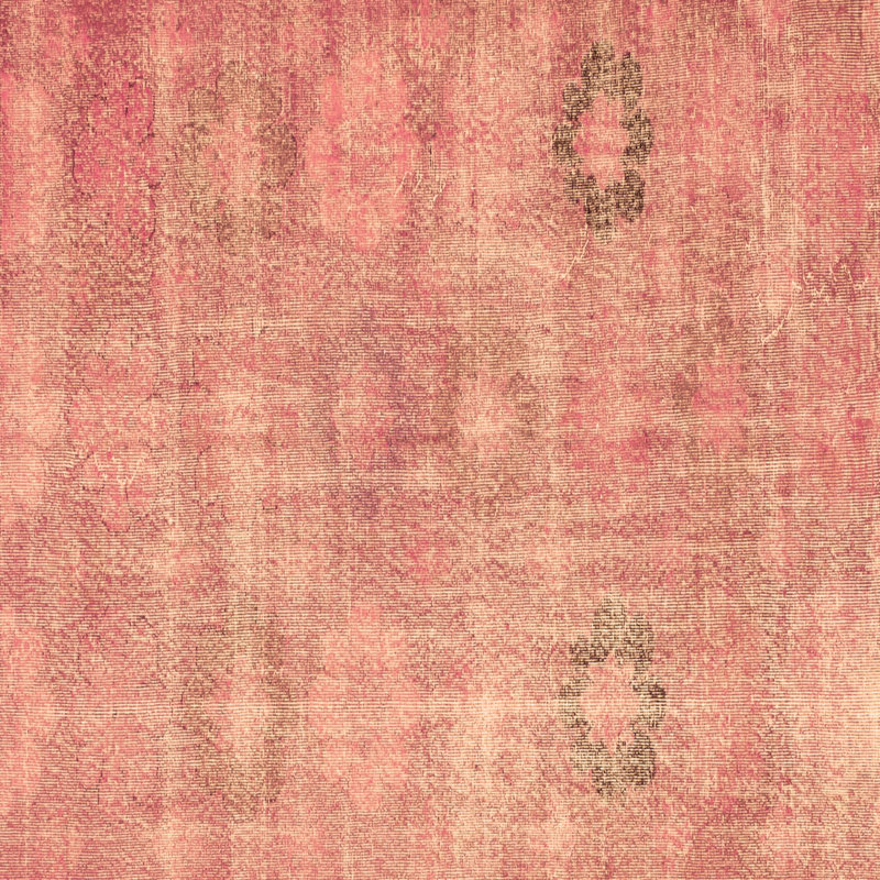Tapis carré brun / rose en laine / polyester à motif abstrait tissé à la machine 3 pi x 3 pi Cyson