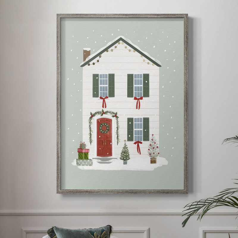 «Festive Front Door III», reproduction encadrée - bois massif, H 21 po x l 17 po