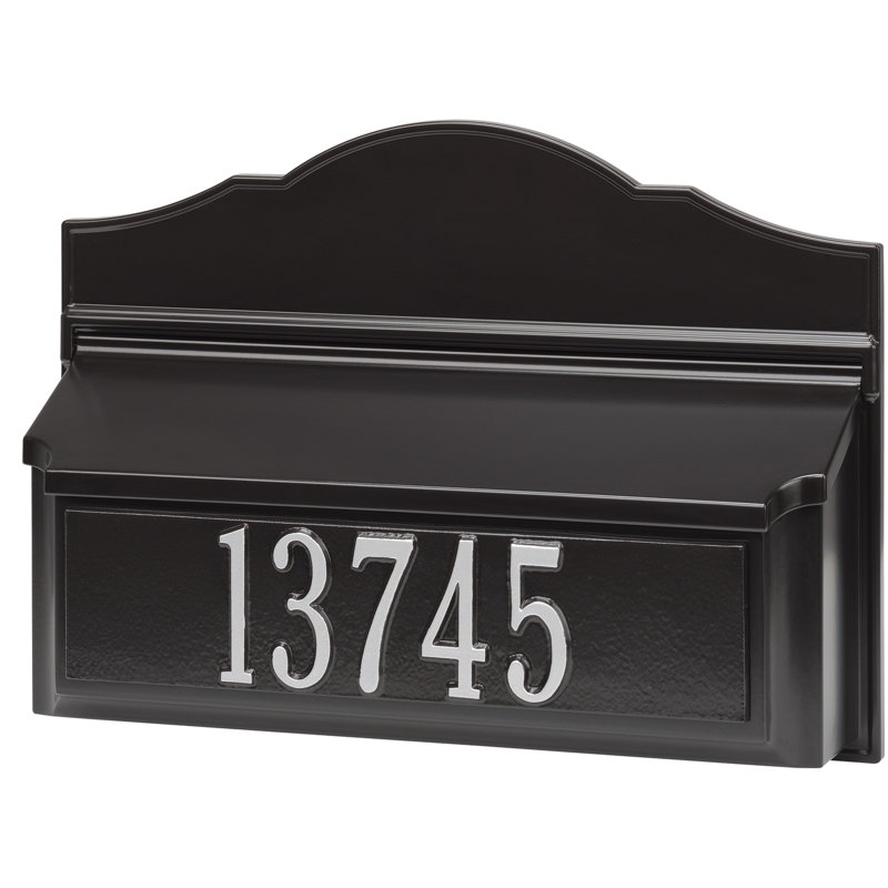 Colonial Wall Mounted Mailbox, Black/Silver, Yes