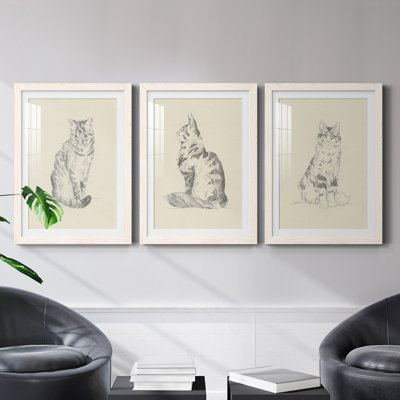 " House Cat I " 3 - Pieces Painting Print