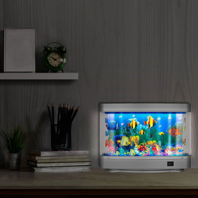 Mini-aquarium artificiel avec lampe poisson