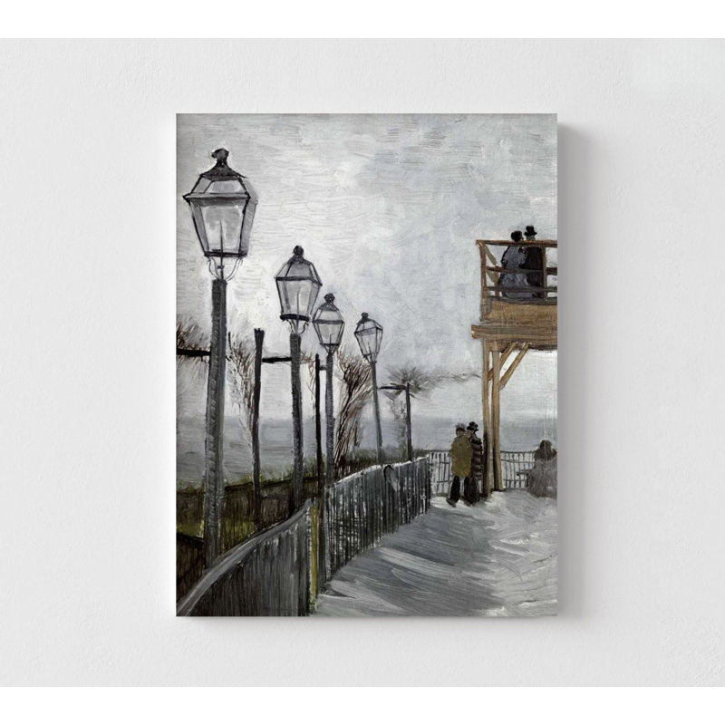 Terrasse et terrasse d'observation au Moulin par Vincent Van Gogh, impression murale, impression de paysage de Van Gogh, impression de Moulin, impression de Van Gogh Moulin