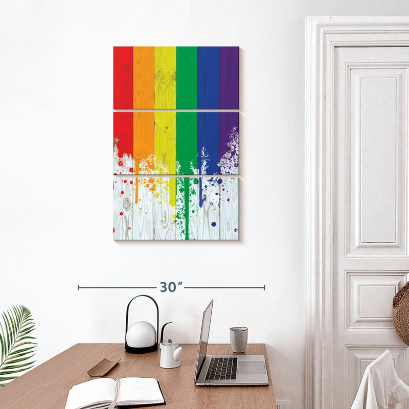 Khepri Rainbow Paint Spill, 32" H x 20" W