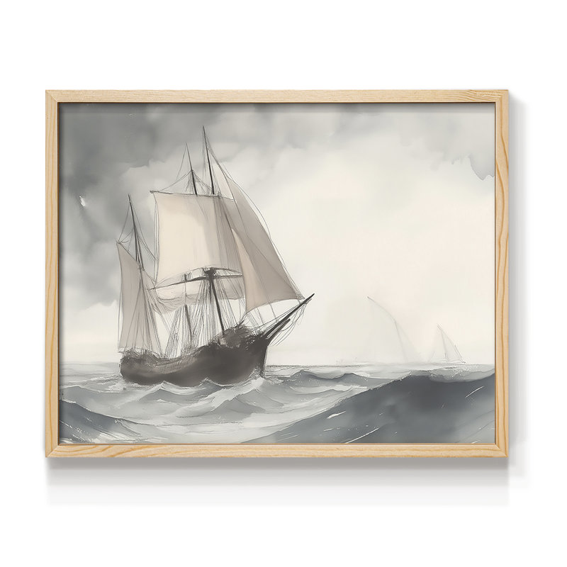 Série nautique-XXXIII - Reproduction encadrée - Restickable, Naturel, H 11 po x l 14 po
