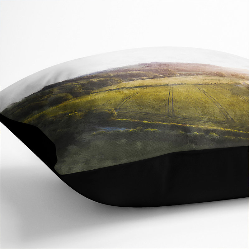 Didling Countryside in West Sussex Scatter Cushion, 55cm H x 55cm W x 20cm D, Black