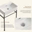 Lavabo de salle de bain console en acier inoxydable 24 po x 16,5 po x 34,65 po