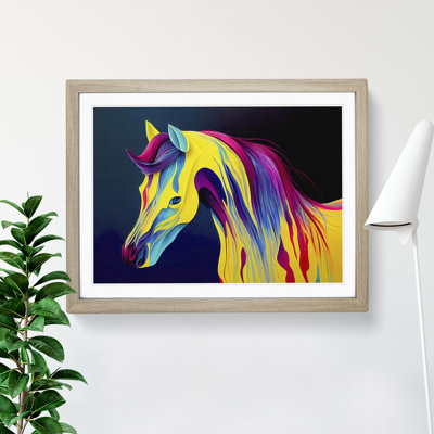 A Painted Horse Abstract 1 Piece Single Picture Frame Wall Art