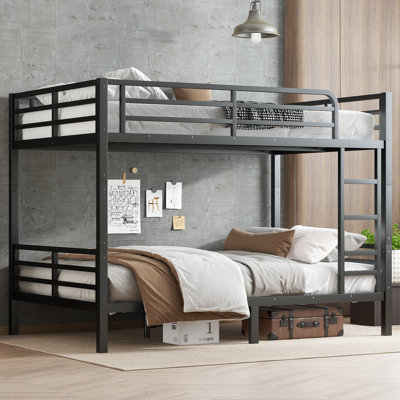 Metal Bunk Bed for Teens and Adults,Space-Saving/Noise Reduced/No Box Spring Needed, Black by Isabelle & Max