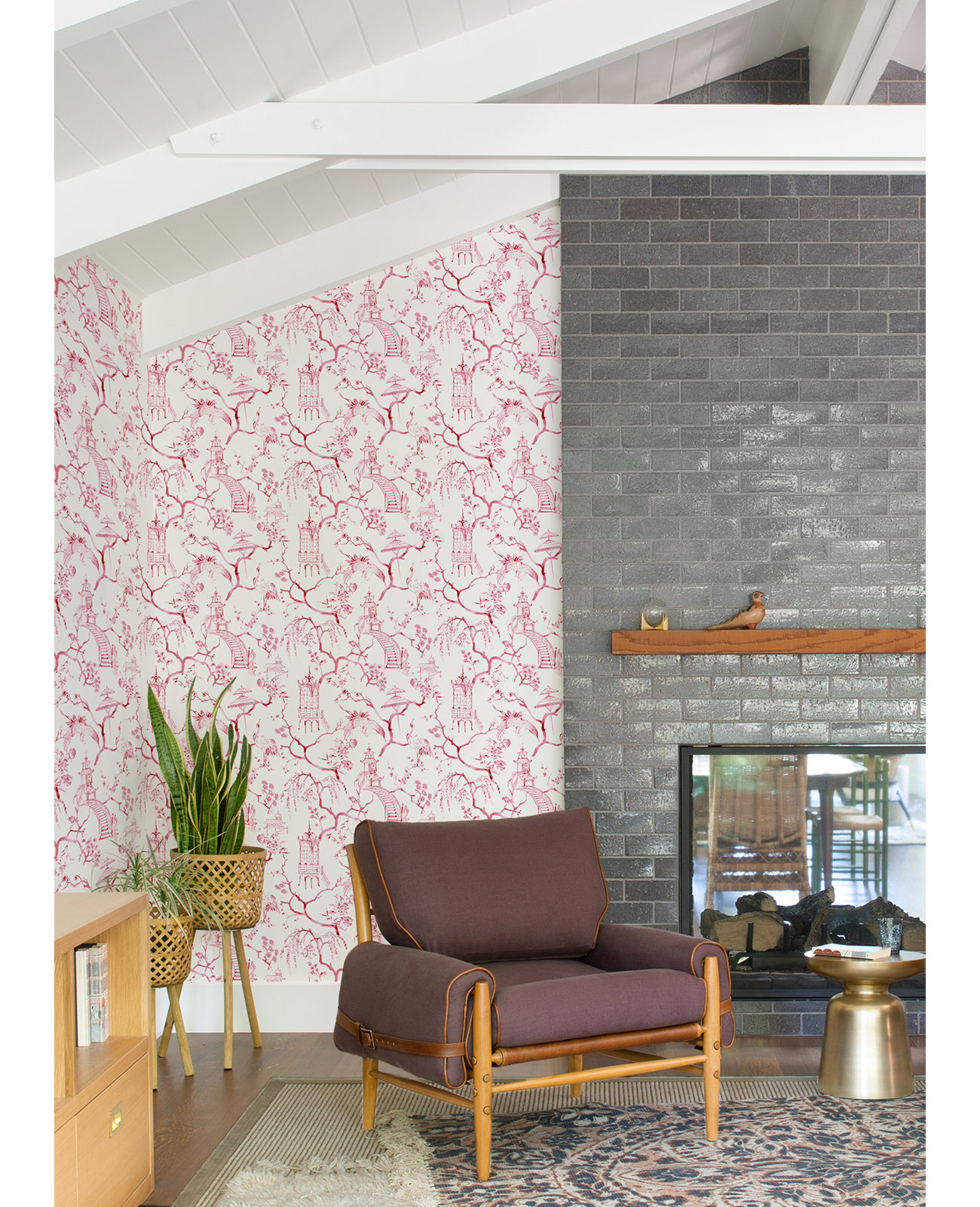 Breene NON-PASTED,UNPASTED Floral Wallpaper, Pink