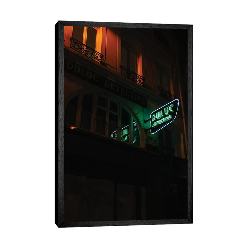 Paris Detective by Bethany Young - Print on Canvas, Black Framed, 152.4cm H x 101.6cm W x 3.81cm D