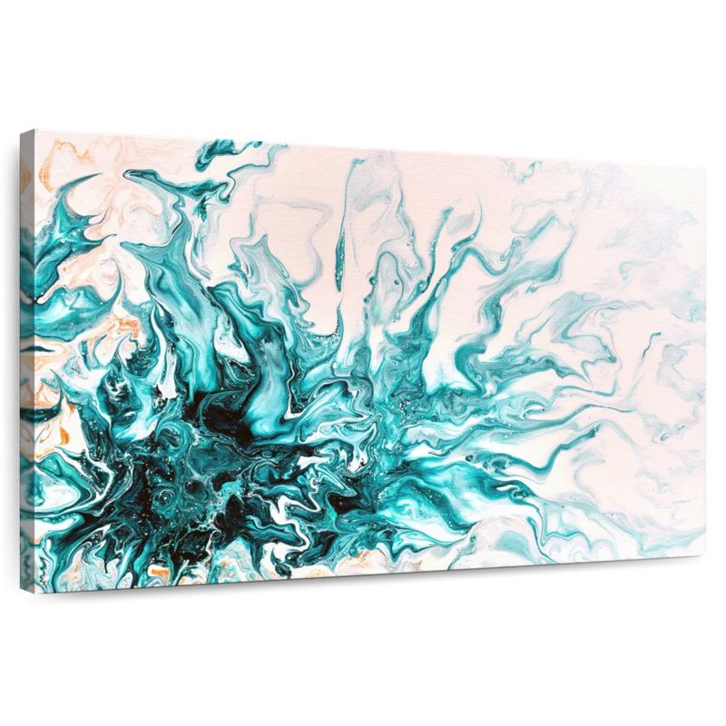 Avery Turquoise Dynamic Abstract, 16" H x 24" W