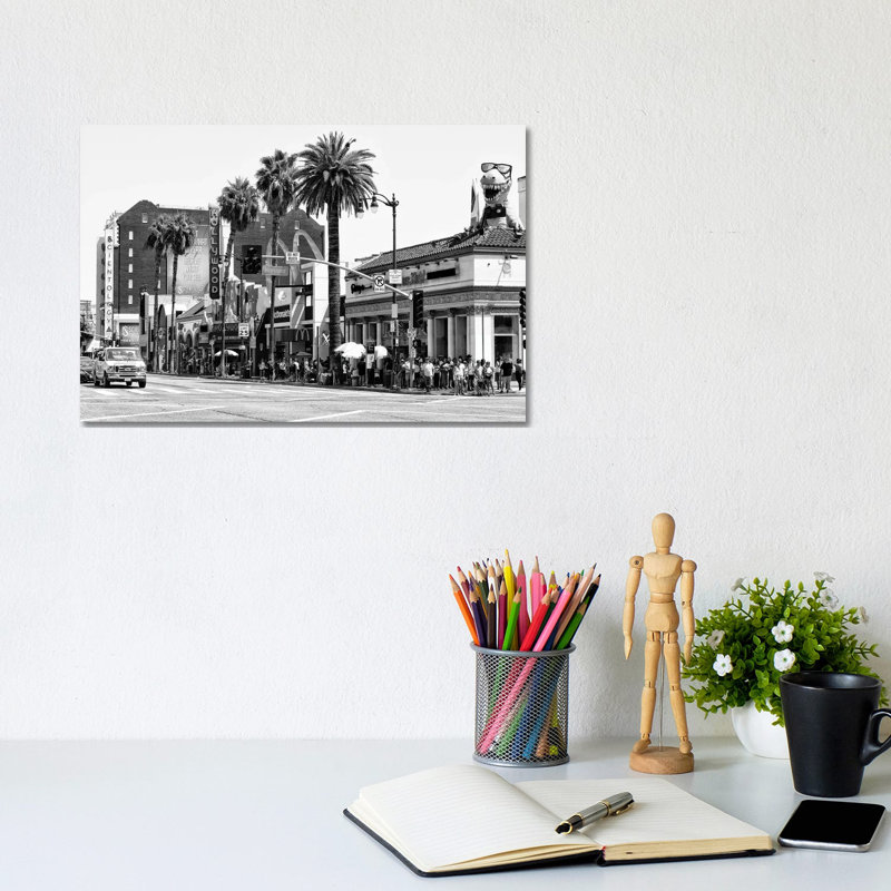 Black California Series - Hollywood Highland - Wrapped Canvas Print, 20.32 cm H x 30.48 cm W