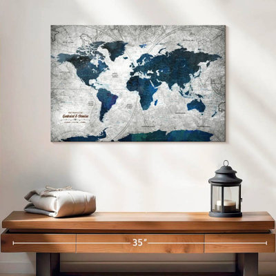 Carte du monde personnalisée punaise III