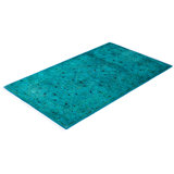 Overdyed Hand-Knotted Wool Modern-Contemporary Green Area Rug 3' 1" x 5' 1"