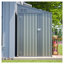 Remise de jardin 4 pi x 7 pi Lean-To en gris olive, unité de rangement robuste en acier galvanisé