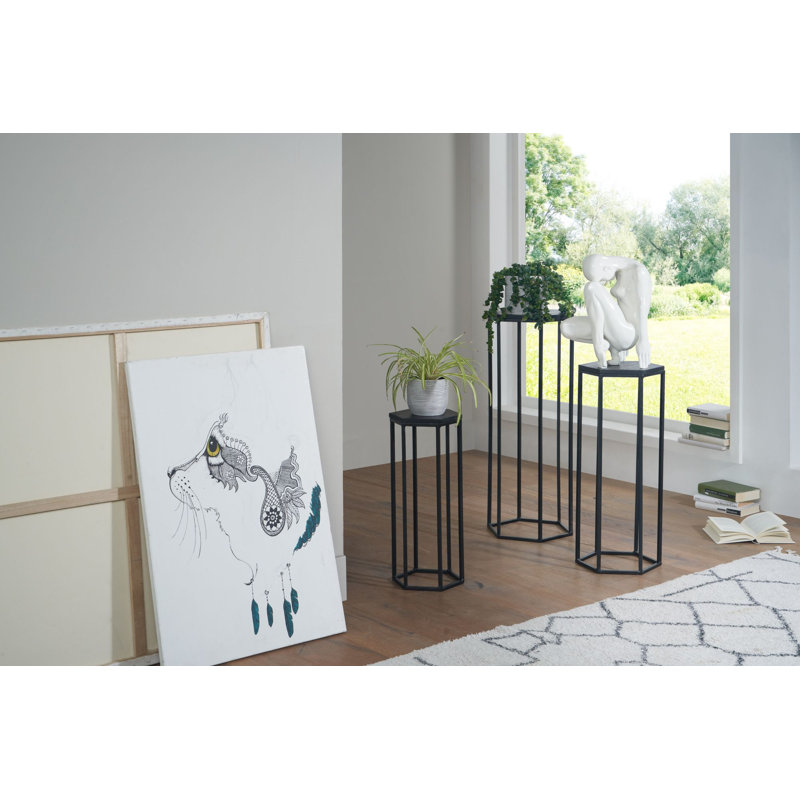 Epitome Iron Plant Stand 1 Tier Set of 3, Black