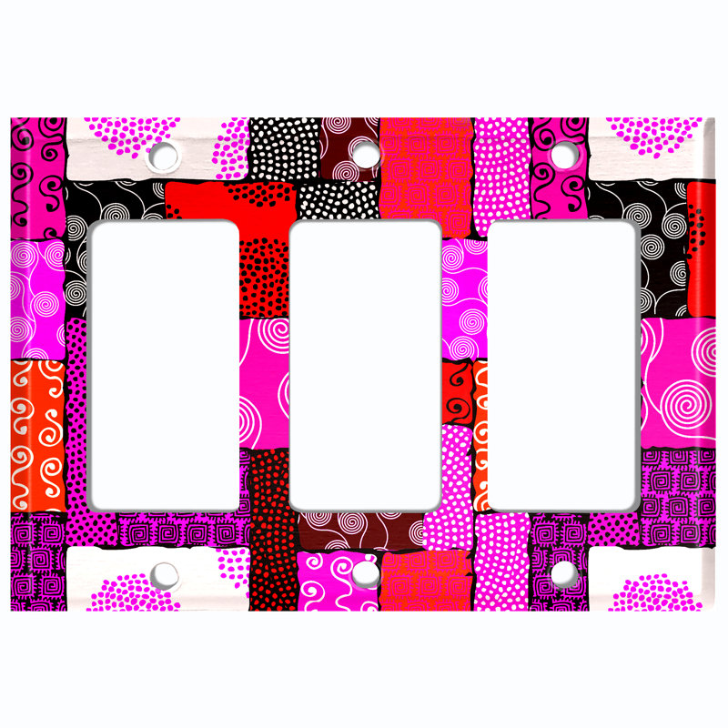 Patterned 3 - Gang Toggle Light Switch Standard Wall Plate