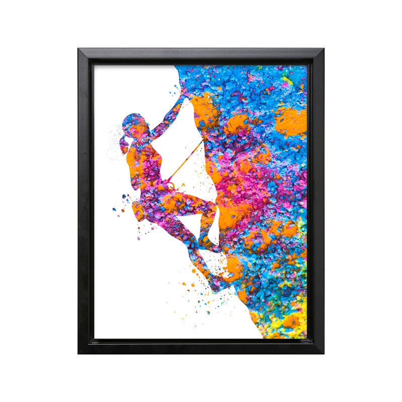 Aquarelle grimpante, Black Framed, Canvas, 08"H x 10"W