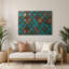 Motif sud-ouest Zuni losanges 239, art mural en métal brun-1117911739