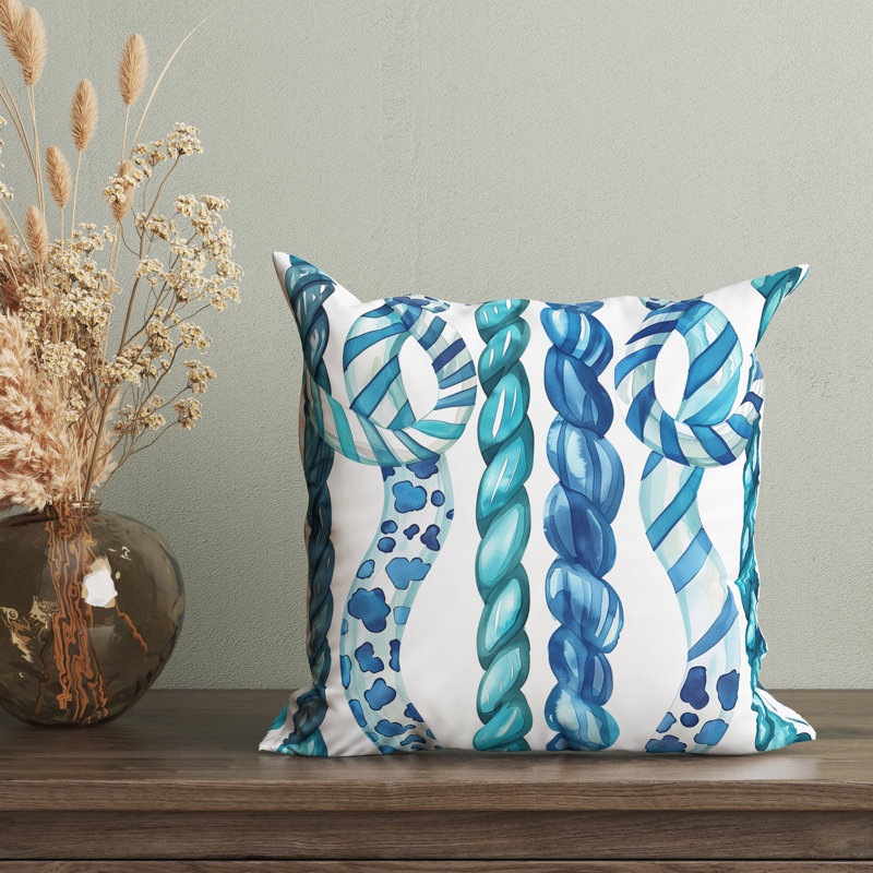 Housse de coussin Nautial Rope Seafoam Soiree, H 16 po x l 16 po