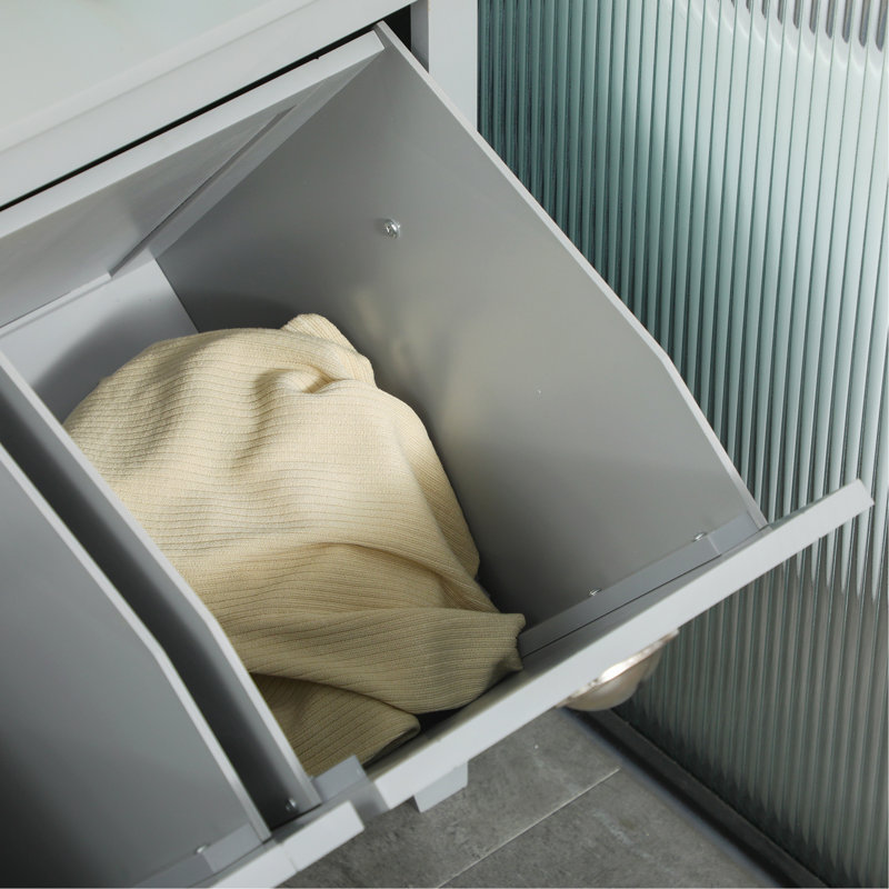 Versatile Laundry Sorter Cabinet With Tilt-Out Hamper And Ample Storage