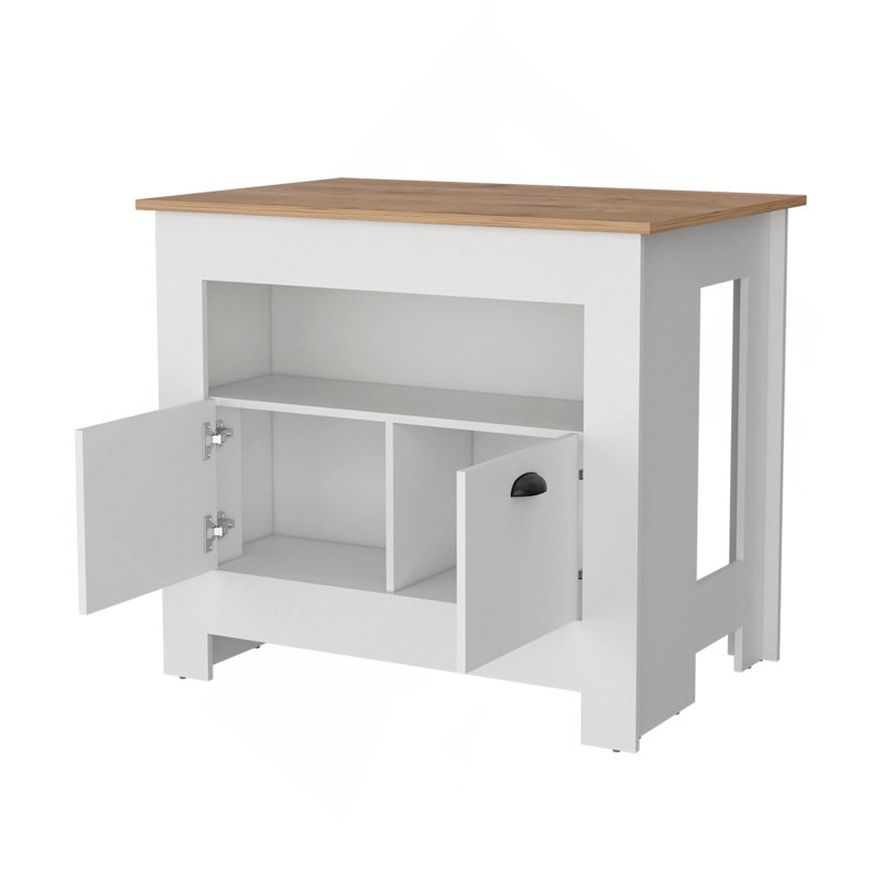 2-Door Kitchen Island, White