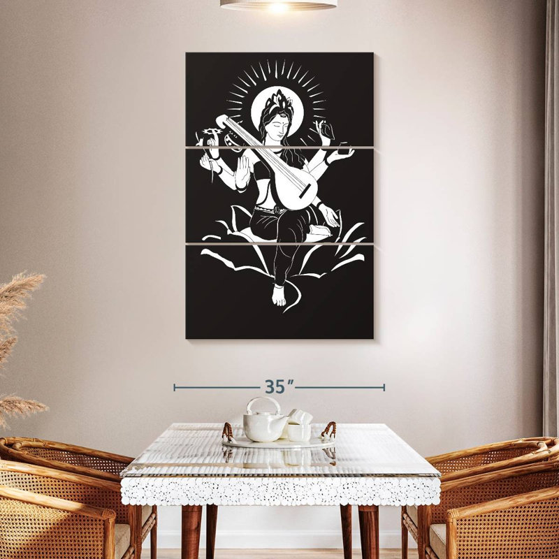 Adas symbolique Saraswati, H 50 po x l 32 po
