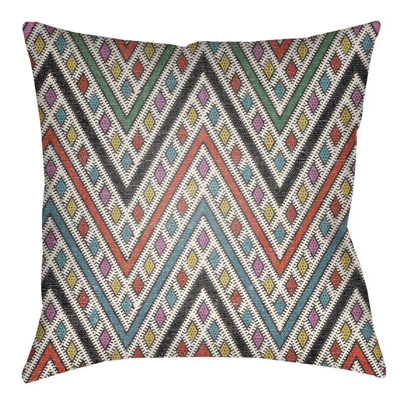 Coussin intérieur / extérieur Lolita Leilani, H 18 po x l 18 po, Rouge coquelicot / fuchsia