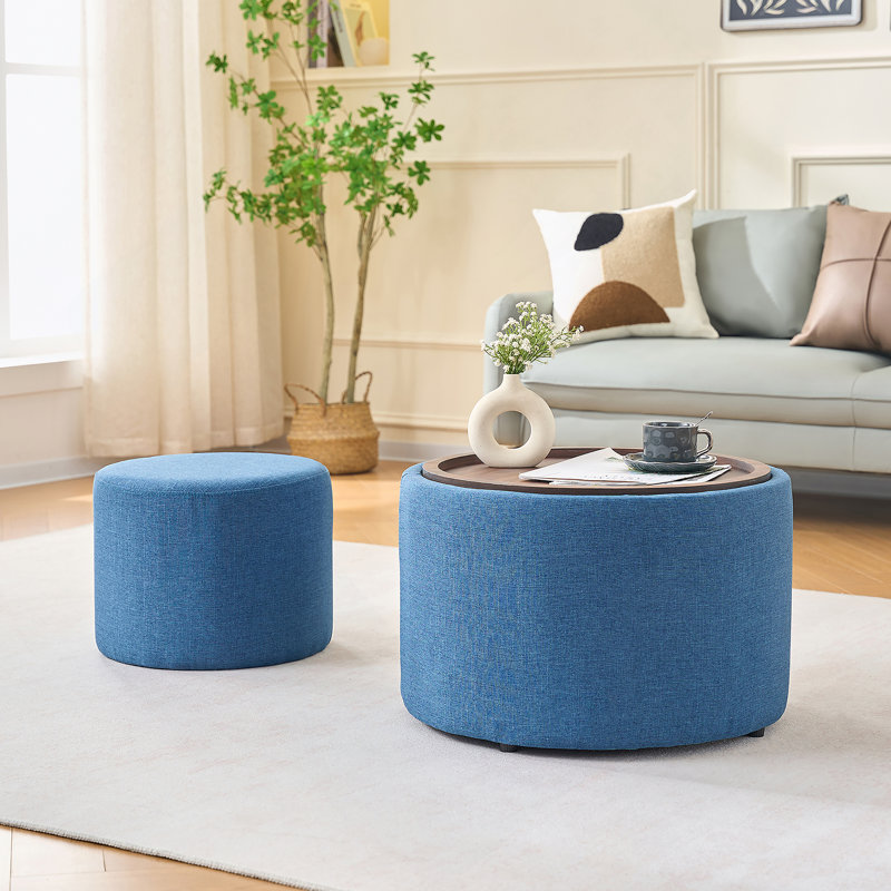 Repose-pieds gigognes avec rangement Ball & Cast, Bleu