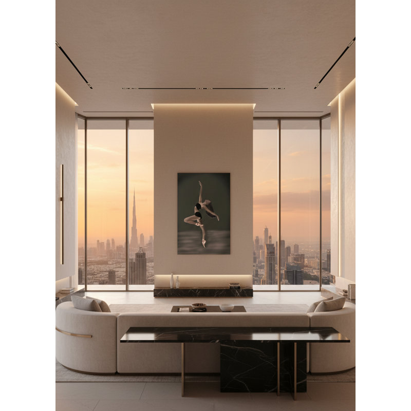 Suspended Grace Framed Canvas Wall Art by Kasian Art Studio - Black Frame