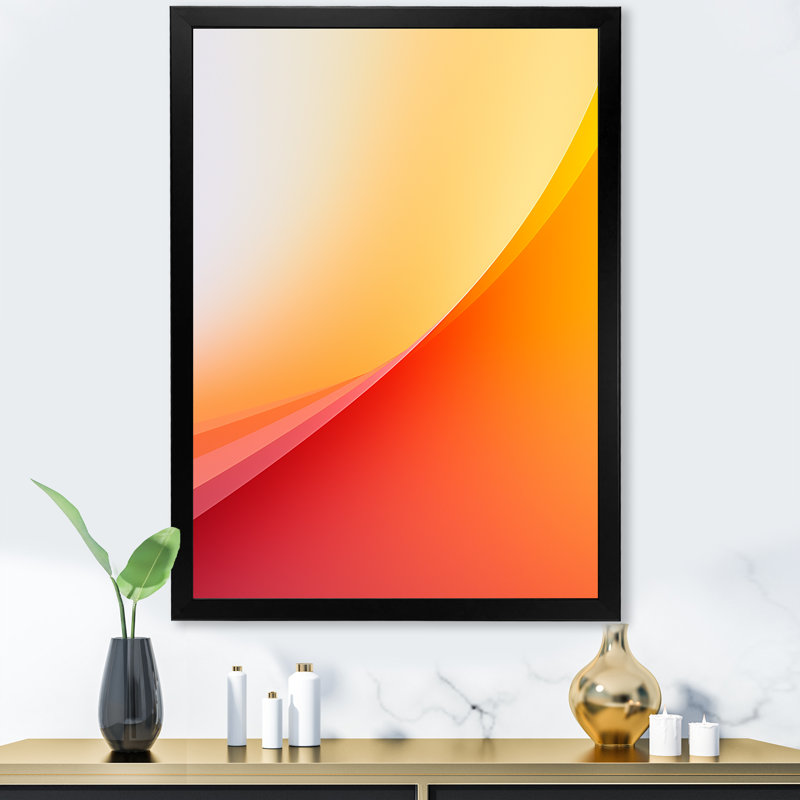 " Orange Spectral Slice I ", 44" H x 34" W x 1.5" D, Black Picture Framed