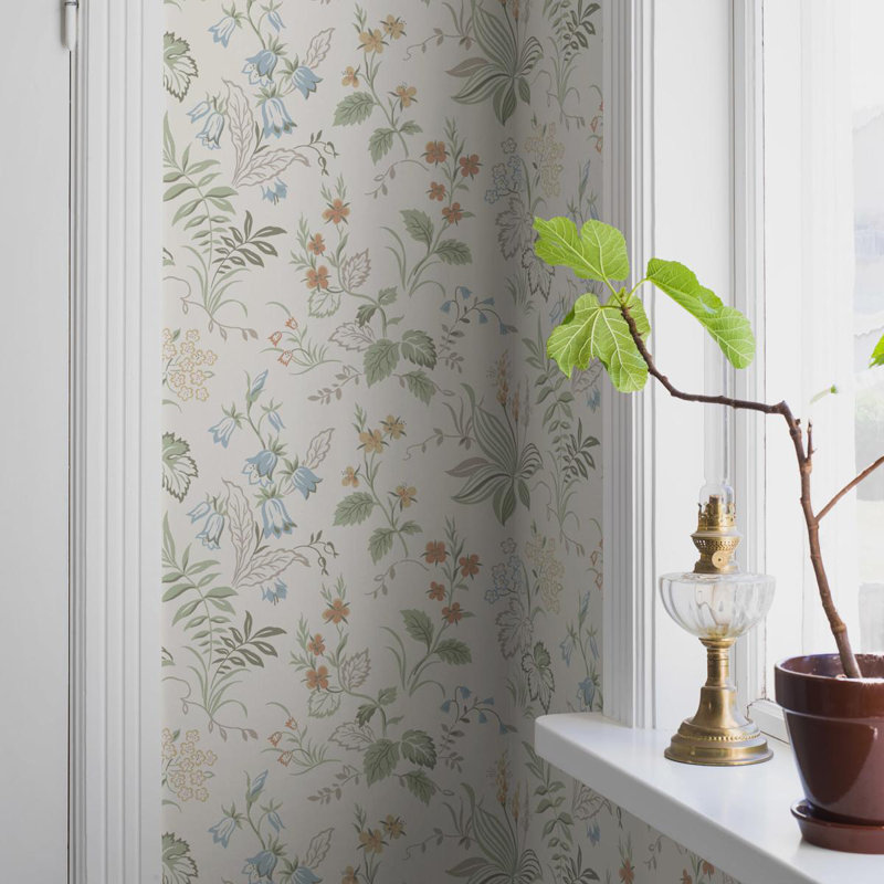 Boråstapeter Folklore Wallpaper, Ivory/Green