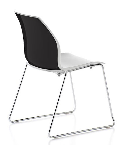Chaise d'invité traîneau Vortex, Noir / blanc