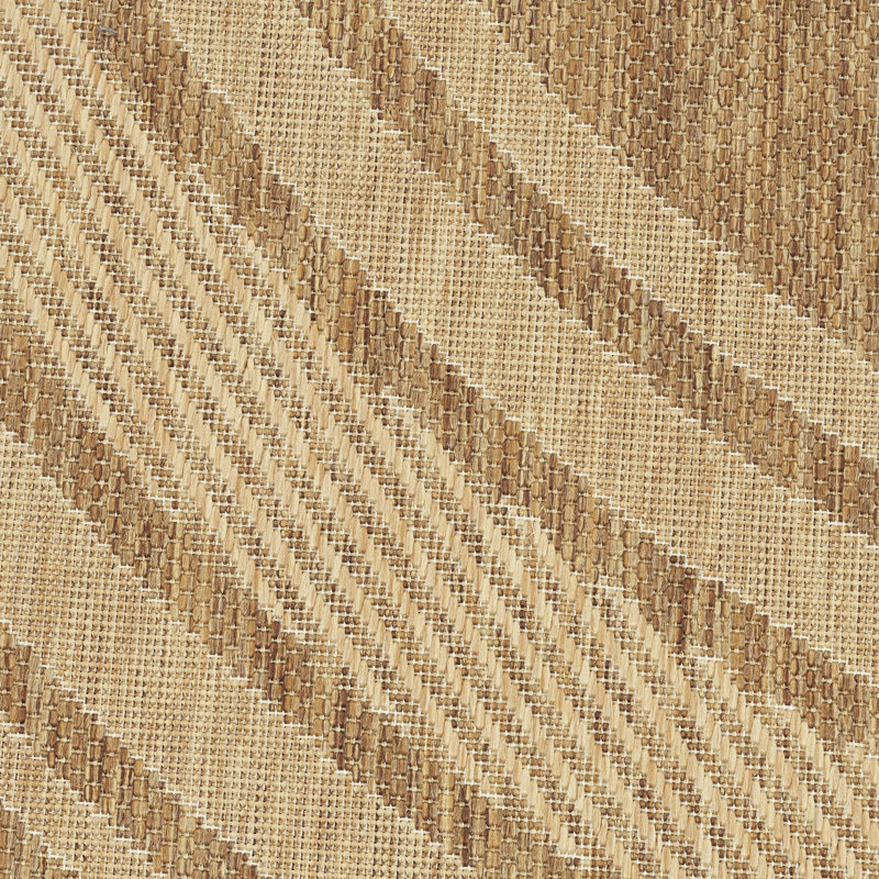 Tapis moderne intérieur / extérieur Horizon, Naturel, Rond 5 pi