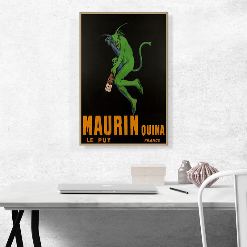 «Maurin Quina 1906» par Leonetto Cappiello - reproduction d'art sur toile tendue, H 26 po x l 18 po x P 0,75 po