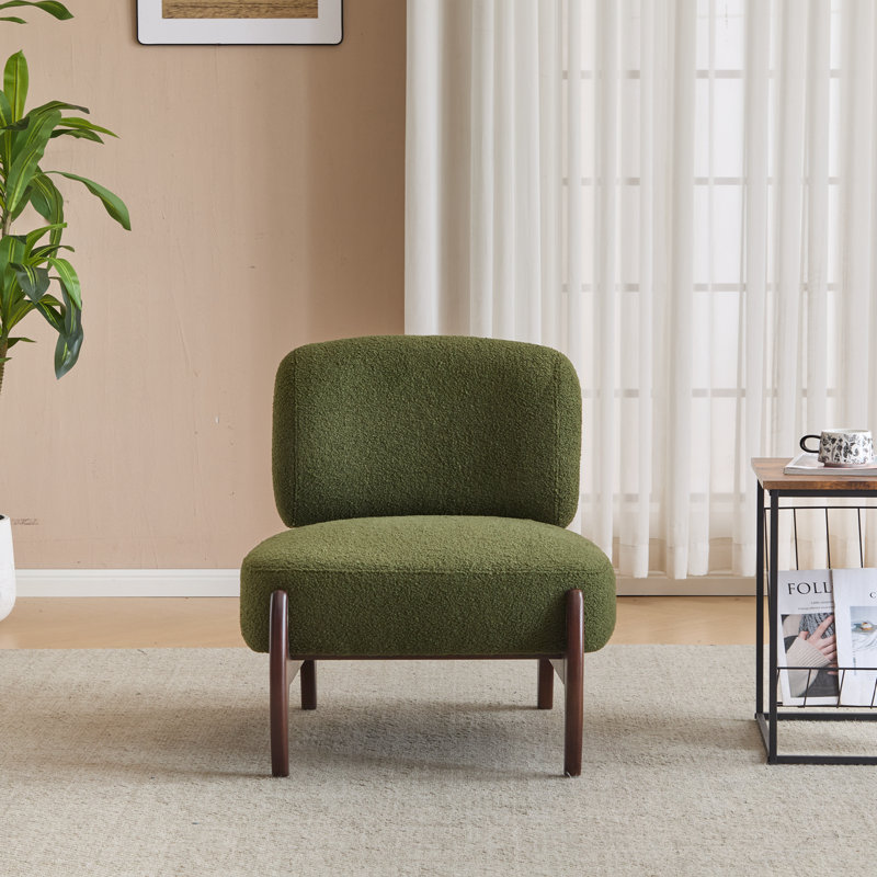 Méridienne Boucle avec pieds en bois robustes, Vert