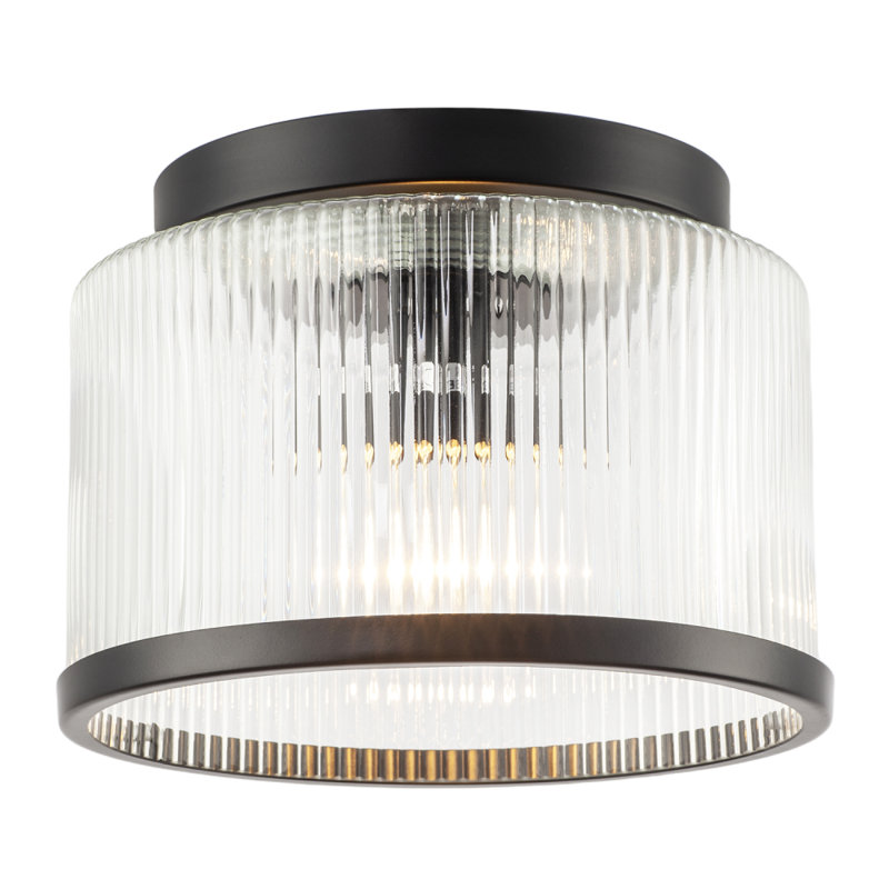 Glass Semi Flush Mount, Matte Black