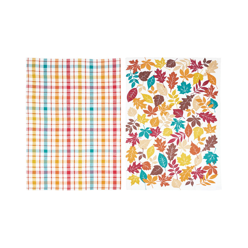 Ensemble de 2 torchons de cuisine à motif d'automne