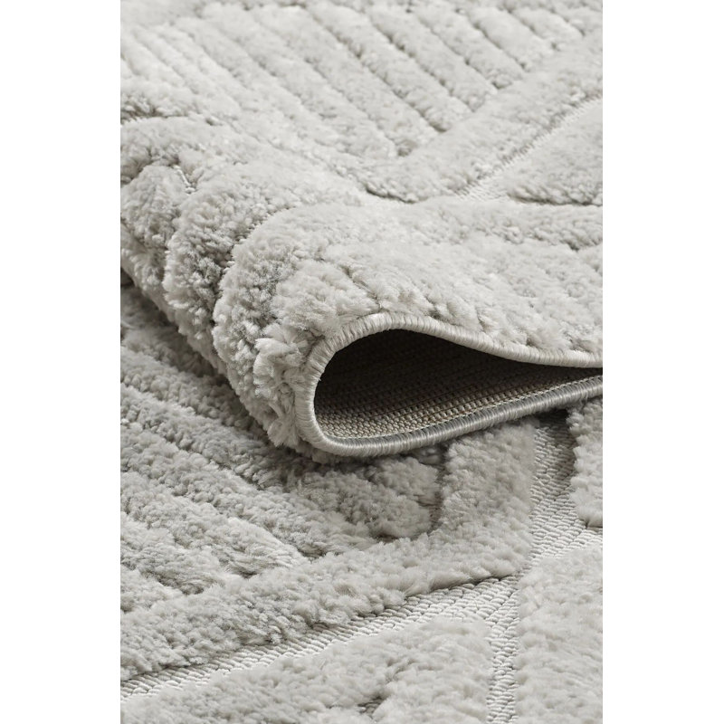 Premium Machine Woven Area Rug, Grey, 3.3 x 19.7 Feet | 100% Polypropylene, 1.0 in Pile Height | Non-Slip Dot Underside, Antibacterial | Perfect for Living Room, Bedroom, and Dining Areas, Easy to Maintain